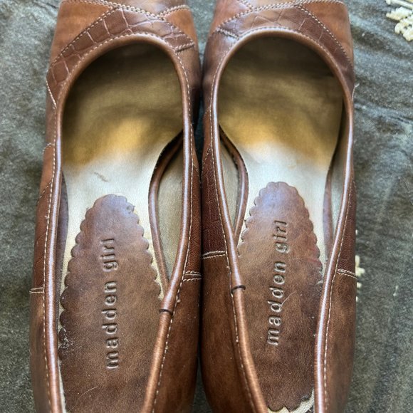 Madden Girl Danceer Pump Heels‎ Faux Leather Brown Patchwork Women’s Size 8.5 - Picture 8 of 9